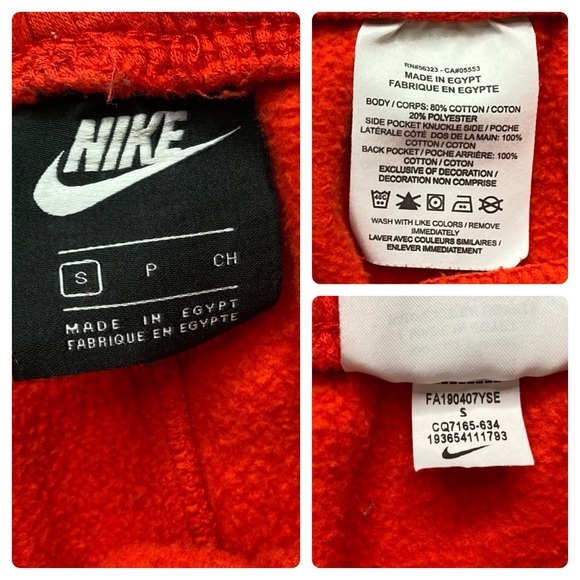 Nike Sportswear Story Of The Swoosh Tapered Joggers Orange & Black Men's Small - Picture 6 of 16